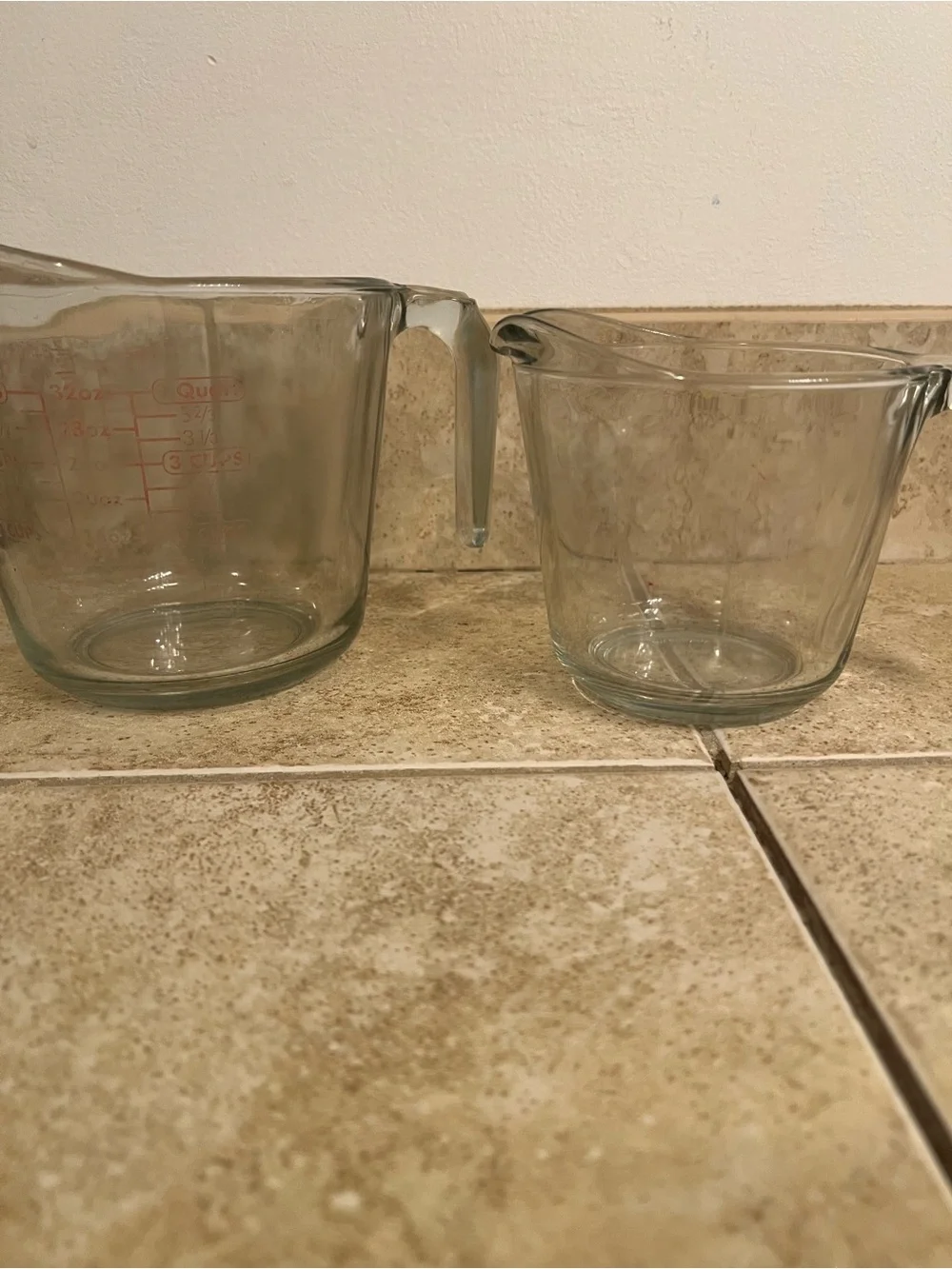 Anchor Hocking Clear Glass Measuring Cup Set with Red Markings